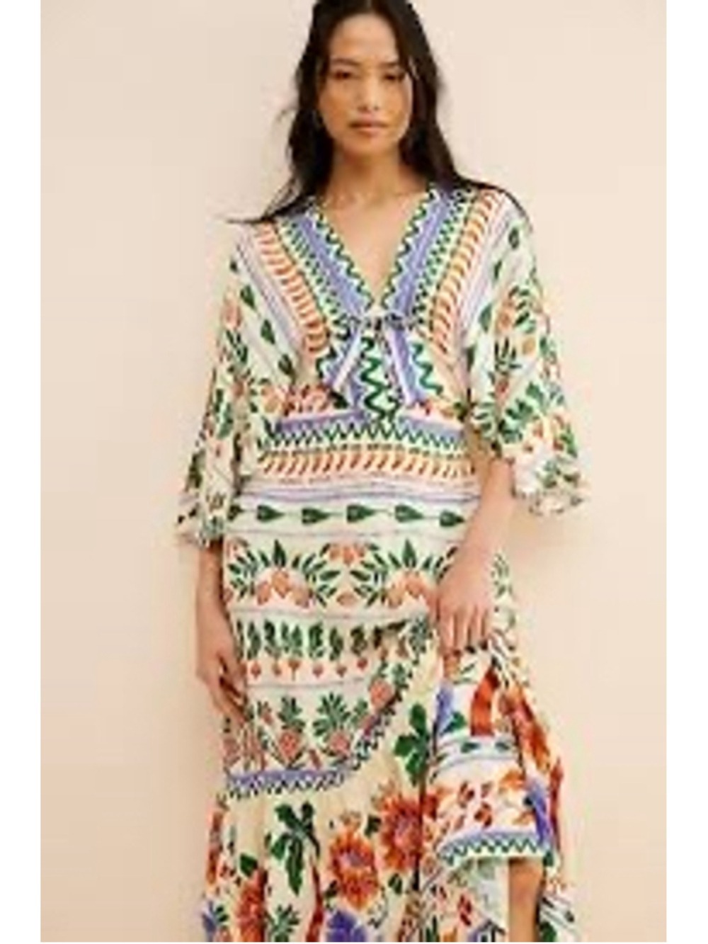 Farm Rio V-Neck Kaftan Maxi Dress Size S NWT - Picture 9 of 11